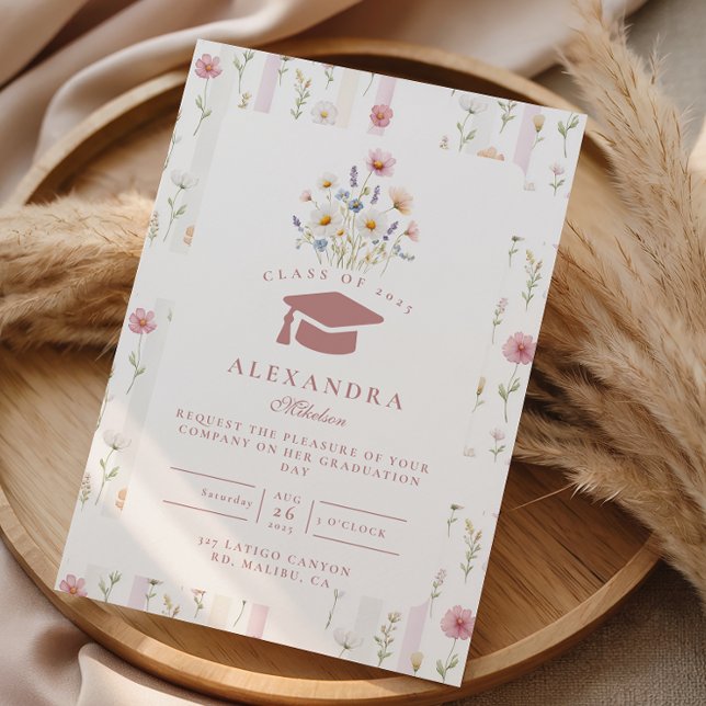 Invitación Pastel Garden Wreath Graduation (Subido por el creador)