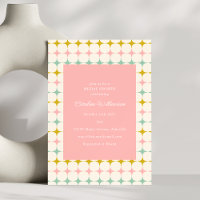 Pastel Geométrico Vintage MCM Ducha Bridal Rosa