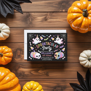 Invitación Pastel Ghost Halloween, Fiesta Spooktacular