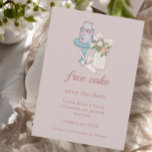 Invitación Pastel Gratis Funny Rosa Dusty<br><div class="desc">Con una hermosa flor ilustrada a mano,  el tarro de Mason y el diseño de tortas de cumpleaños estas invitaciones son una manera graciosa de salvar la fecha para las celebraciones de sus bodas.</div>