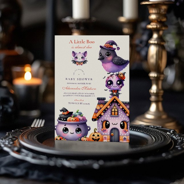 Invitación Pastel Halloween Little Boo Baby Shower (Subido por el creador)