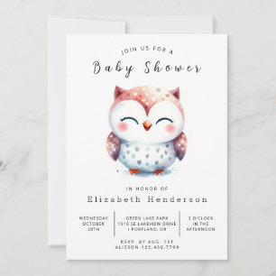 Invitación Pastel Imprimible Owl Baby Shower