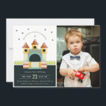 Invitación Pastel Jumping Castle Jump Photo Kids Cumpleaños<br><div class="desc">Una Colección de Castillo de Jumping Pastel Cute.- Es un Ilustracion elegante, sencillo y suave, de un bonito castillo de Jumping neutro de género, perfecto para sus pequeños y divertidos fiestas de salto y juego. Es muy fácil de personalizar, con sus datos personales. Si necesita cualquier otro producto o personalización...</div>