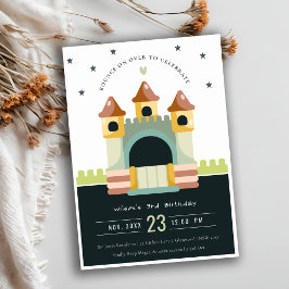 Invitación Pastel Jumping Castle Saltar y Jugar Niños Cumplea