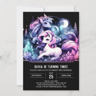 Invitación Pastel Kids Horse Birthday