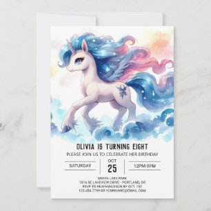 Invitación Pastel Kids Horse Birthday