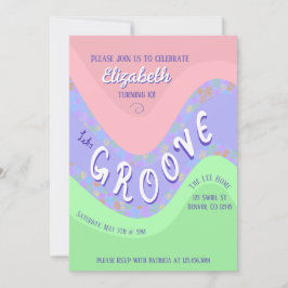 Invitación Pastel Lets Groove Girl's Birthday Invitation