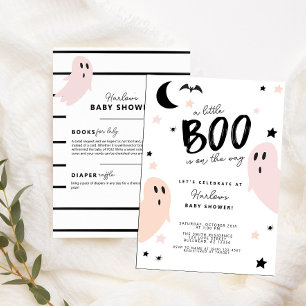 Invitación Pastel Little Boo en el camino a Baby Shower de Ha