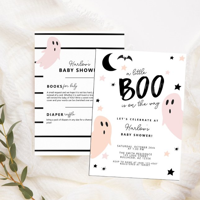 Invitación Pastel Little Boo en el camino a Baby Shower de Ha (Subido por el creador)