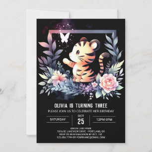 Invitación Pastel Little Tiger Birday