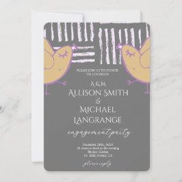 Invitación Pastel Lovebirds Engagement Party