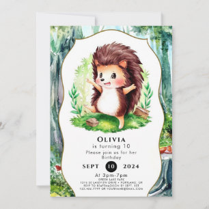 Invitación Pastel Magical Hedgehog Cumpleaños
