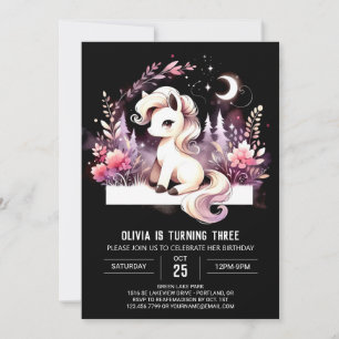 Invitación Pastel Magical Horse Cumpleaños