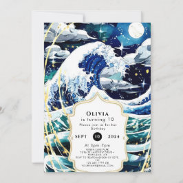 Invitación Pastel Magnífico Fun Ocean Waves Cumpleaños