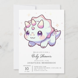 Invitación Pastel Majestic Dinosaur Baby Shower