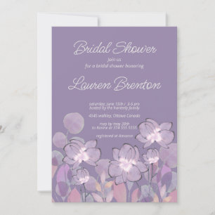Invitación Pastel mauve morado floral Bridal Shower