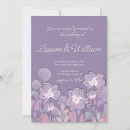 Invitación Pastel mauve morado rubor boda floral