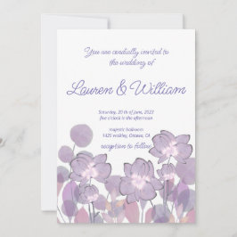 Invitación Pastel mauve morado rubor boda floral