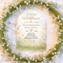 Invitación Pastel Meadow Arch Wildflower Baby in Bloom