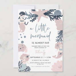 Invitación Pastel Mermaid Under the Sea Baby Shower