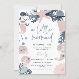 Invitación Pastel Mermaid Under the Sea Baby Shower