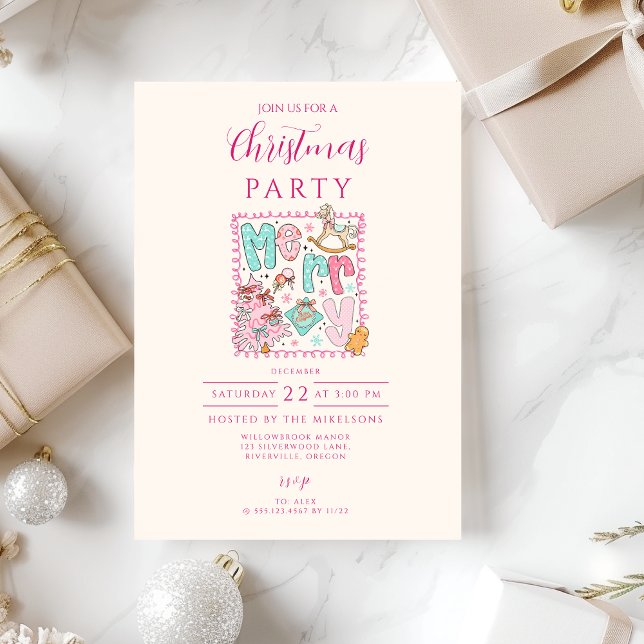 Invitación Pastel Merry Christmas (Subido por el creador)