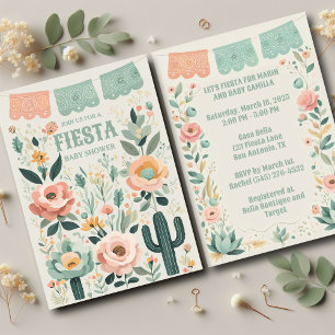 Invitación Pastel Mexicano Fiesta Baby Shower