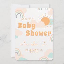 Invitación Pastel Minimal Baby Shower