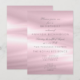 Invitación Pastel mínimo Pastel Rosa Lilac Pearl Purpurina de