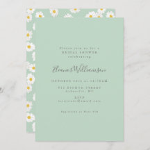 Pastel Mint Sage Green Daisy Flower Bridal Shower