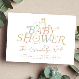 Invitación Pastel Moderno, dulce y elegante Baby Shower