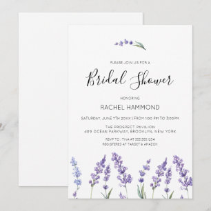 Invitación Pastel Morple Floral Bridal Shower