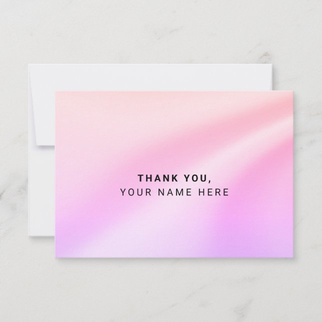 Invitación Pastel Naranja Purple Simple Gracias Cartas (Anverso)