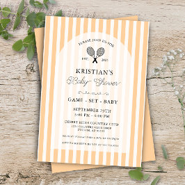 Invitación Pastel Naranja Tennis Country Club Baby Shower