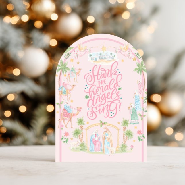 Invitación Pastel Nativity Folded Christmas Card (Subido por el creador)