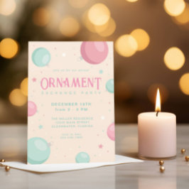 Invitación Pastel Navidad Ornamento fiesta de Navidad