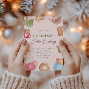 Invitación Pastel Navidades lúdicos Fiesta de intercambio de