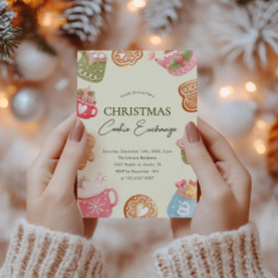 Invitación Pastel Navidades lúdicos Fiesta de intercambio de