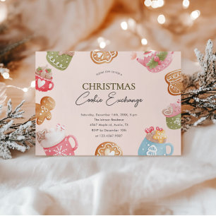 Invitación Pastel Navidades lúdicos Fiesta de intercambio de