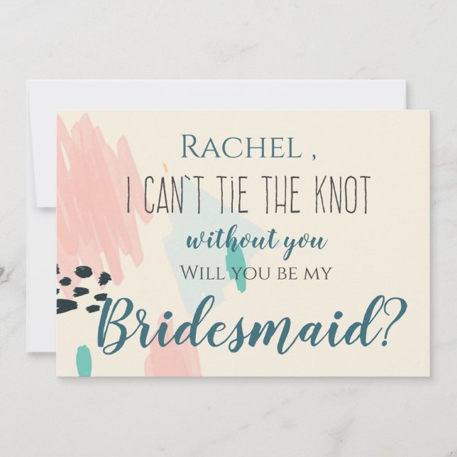 Invitación Pastel, no puedo atar el nudo sin ti (Anverso)