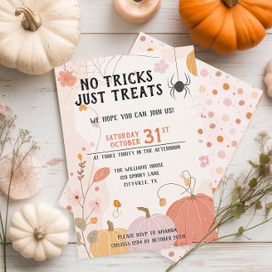 Invitación Pastel No Tricks Just trata A Los Niños Halloween