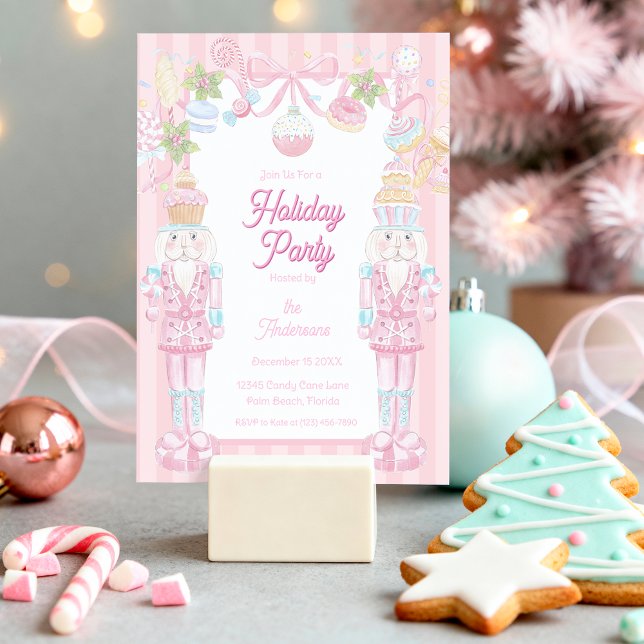Invitación Pastel Nutcracker Sweet Holiday Treats Party (Subido por el creador)
