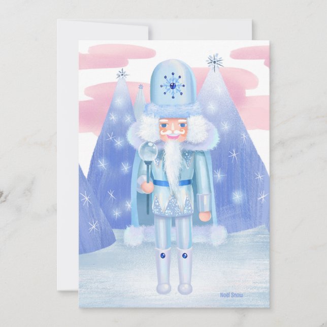 Invitación Pastel Nutcracker Winter King DIY Blank (Anverso)