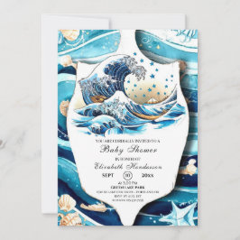 Invitación Pastel Ocean Waves Baby Shower