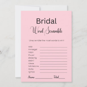 Invitación Pastel Palabra de Brigada Rosada Juego de Cramble