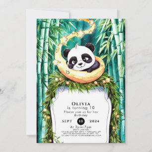 Invitación Pastel Panda con encanto