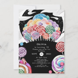 Invitación Pastel Paradise Candyland Cumpleaños