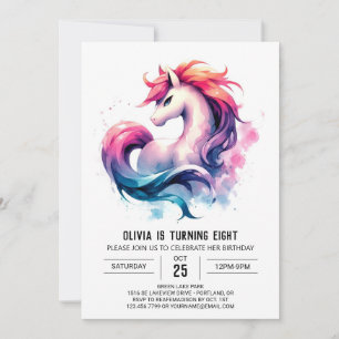 Invitación Pastel Personalizado Horse Cumpleaños
