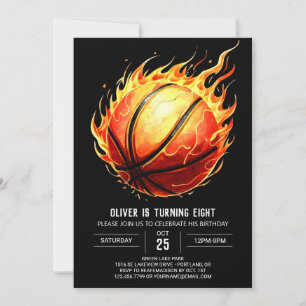 Invitación Pastel Personalizado Net Basketball Cumpleaños