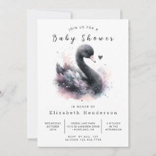 Invitación Pastel Personalizado Swan Baby Shower